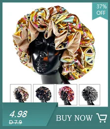 Women Satin Bonnet Cap Double Layer Silky Big Bonnet for Lady Printing Sleep Cap Head Wrap