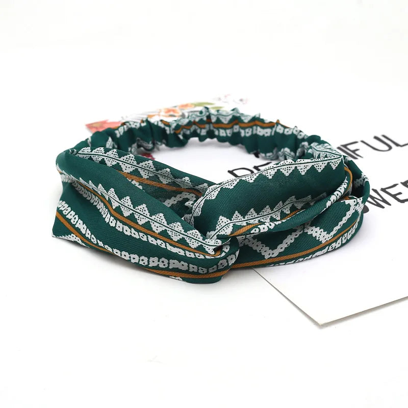 Women Headband New Fashion Hair Bands Bohemian Cross Elastic Hair Band For Ladies Black Purple Female Head band Hair Accessories