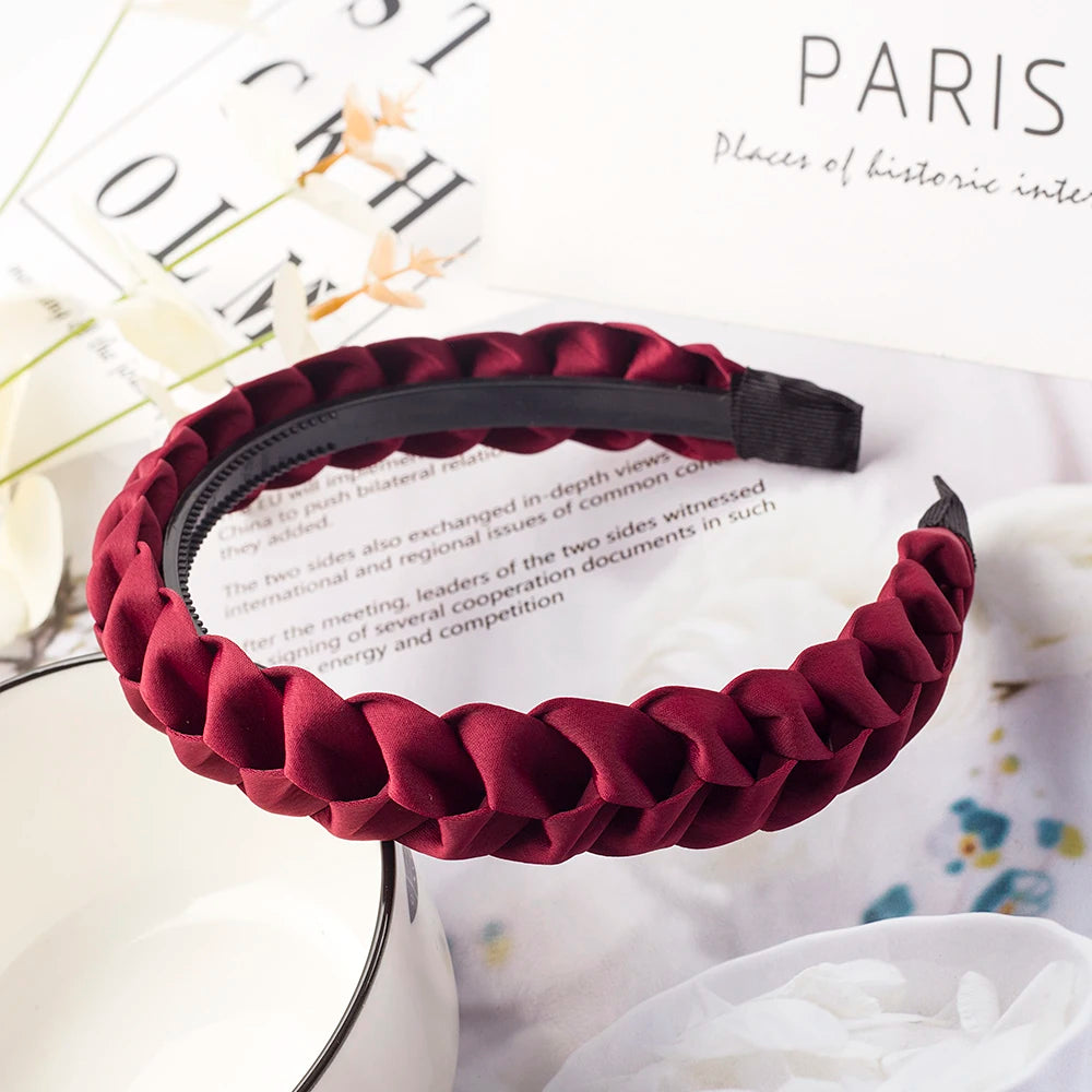 Braided Headband Women Girls Elastic Hairbands Non-slip Fashion Weaving Hair Hoop Bands Female Bezel Hair Accessories Headwear