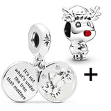 Buipoey 2pcs/lot Christmas Red Cane Gingerbread Man Charm Snowman Santa Beaded Sock Pendant DIY Beacelets jewelry Accessory Gift