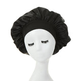 2PCS Milk Imitation Silk Wide Brim Satin Cloth Women's Hair Hat Bonnet Elastic Band Headwear bonnets for women