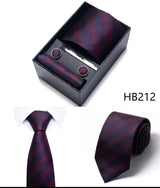 Tie For Men Brand New Style Wedding Gift Tie Pocket Squares Set Necktie Box Men Black Suit Accessories