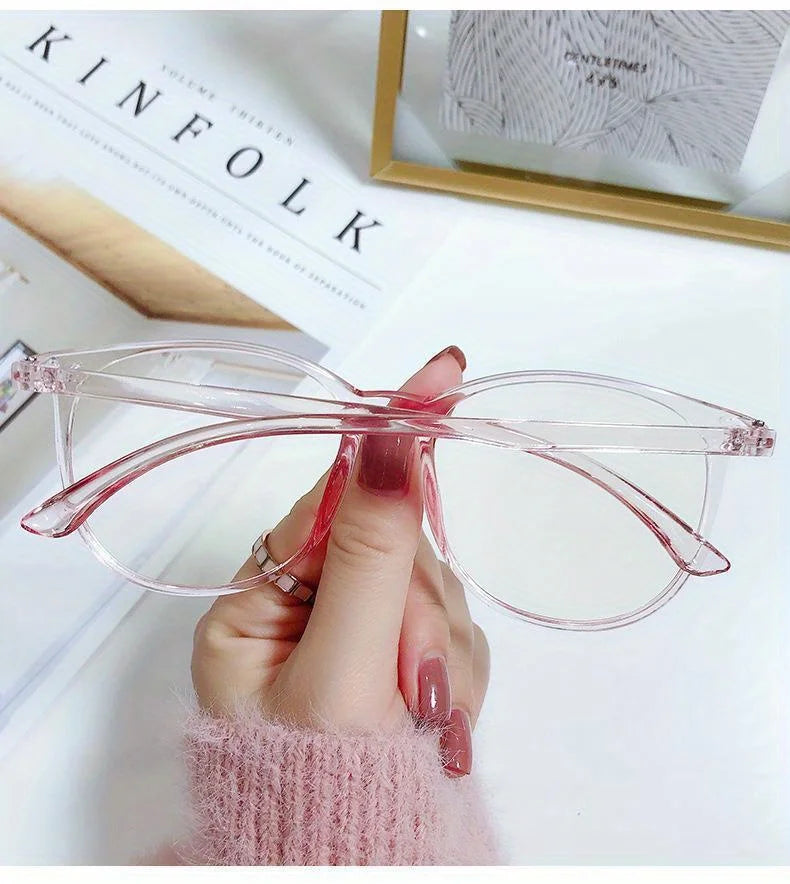 2/3PCS Blue Light Blocking Glasses - Fashion Oversized Frame Glasses Round  Eyeglasses,  Computer Gaming Glasses for Women/Men