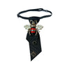 British Style Rhinestone Pearl Bee Tie Fabric Bowties Ties Clothing Short Necktie Shirt Collar for Men and Women Accessories