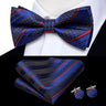 Dropshipping Solid Silk Mens Bow Tie Hanky Cufflinks Set Pre-tied Butterfly Knot Bowtie Wholesale for Male Wedding Business