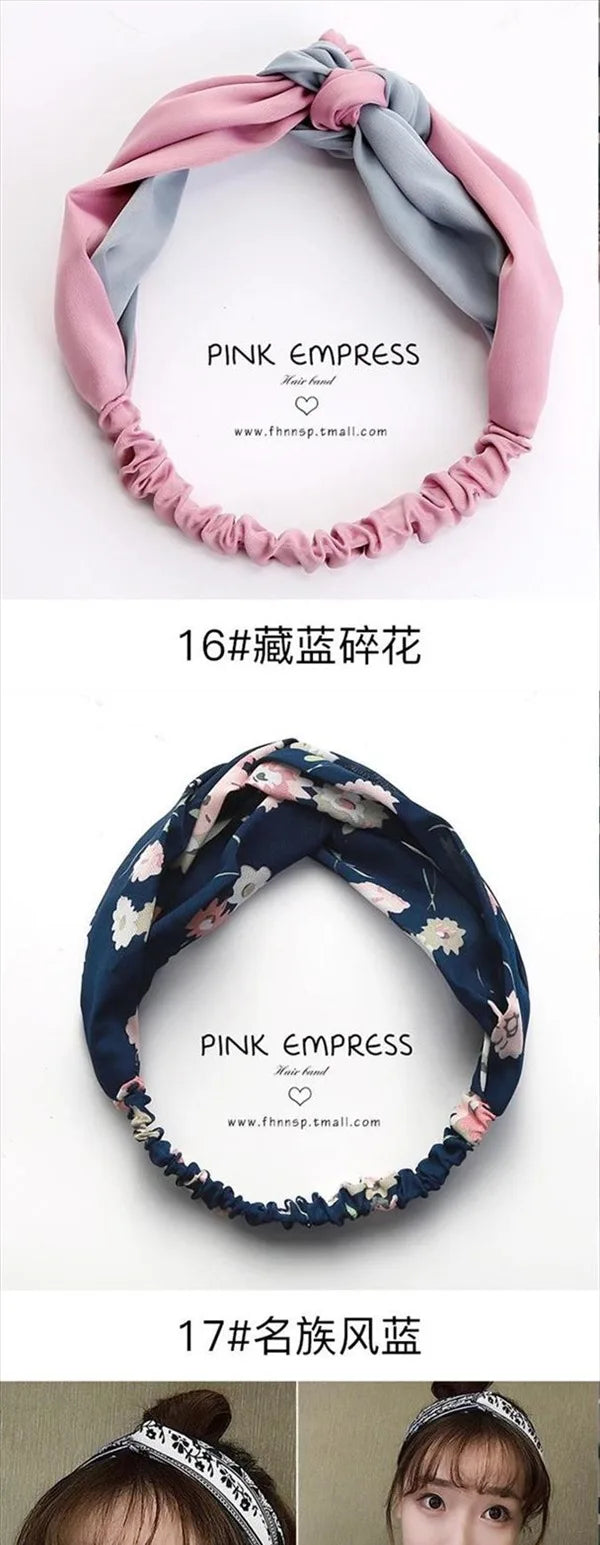 Cross elastic headband chiffon silk headband ladies headband hair accessory sports face wash