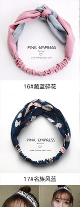 Cross elastic headband chiffon silk headband ladies headband hair accessory sports face wash