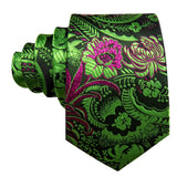 Elegant Multi Floral Silk Mens Tie Hanky Cufflinks Set Jacquard Flower Necktie For Male Wedding Business Party Event Barry.Wang