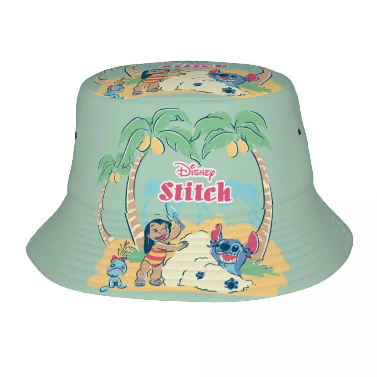 Unisex Kawaii Bucket Hats Funny Stitch Cartoon Accessories Bob Hat For Beach Headwear Lightweight