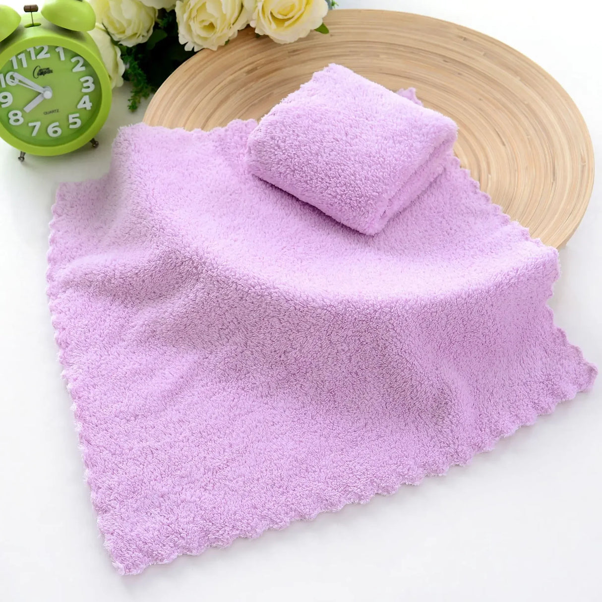 Coral Velvet Face Towel Microfiber Absorbent High-density Square Hand Towel Cleaning Wipes Quick Dry Clean Handkerchief Supplies