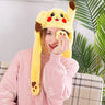 Plush Moving Rabbit Ears Hat Funny Hand Pinching Airbag Magnet Soft Hat Controllable Long Ears Cute Animal Gift Rabbit Ear Hat