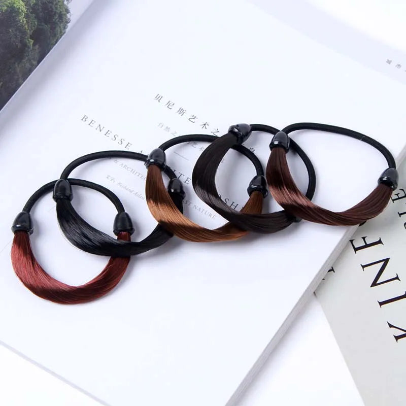 Wig Braided Rubber Band Elastic Hair Rope Tie Head Hair Ring Wig Braid Fixed Hairstyle Elastic Band Extension Ponytail Holder