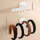 1pc wall mounted non perforated baseball cap hook, smooth and burr free, 6-hook design, multifunctional storage