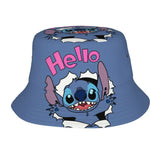 Unisex Kawaii Bucket Hats Funny Stitch Cartoon Accessories Bob Hat For Beach Headwear Lightweight