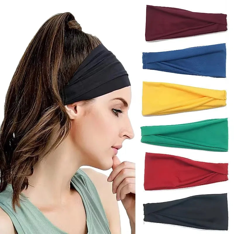 Classic Non Slip Headbands Fashion Workout Yoga Exercise Hair Sweat Wicking Summer Hair Accessories Elastic Bands For Men Women