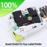 12mm Pattern Label Tape 12mm Compatible for Brother P touch Label Maker PT-D200 12mm Black on White tze-231 for PTH110 PTP300BT