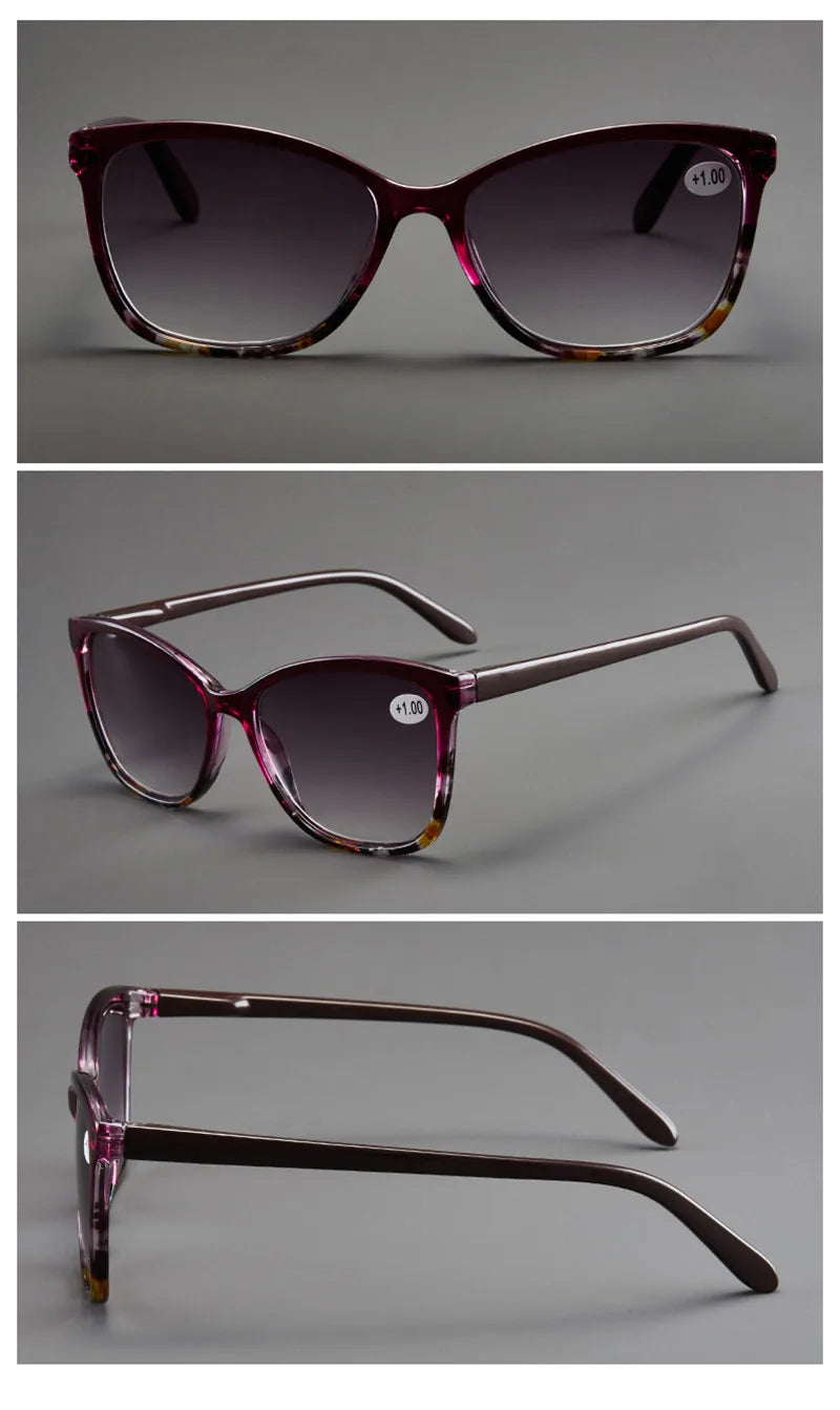 Men Women Fashion Reading Sunglasses Gray Lens Presbyopia Far-sighted Eyeglasses With Diopters Unisex +1.0+1.5+2.0+2.5+3.0