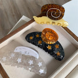 Creative Funny Acetate Sunflower Star Snail Hair Clip Claw For Women Medieval Sun Female Shark Hairpin Hair Accessories Tool
