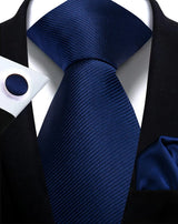 Corbata de marca de moda hecha a mano, sólida, con pañuelo y gemelos, para hombre, corbata, traje, camisa, accesorios de boda, regalos para hombre.