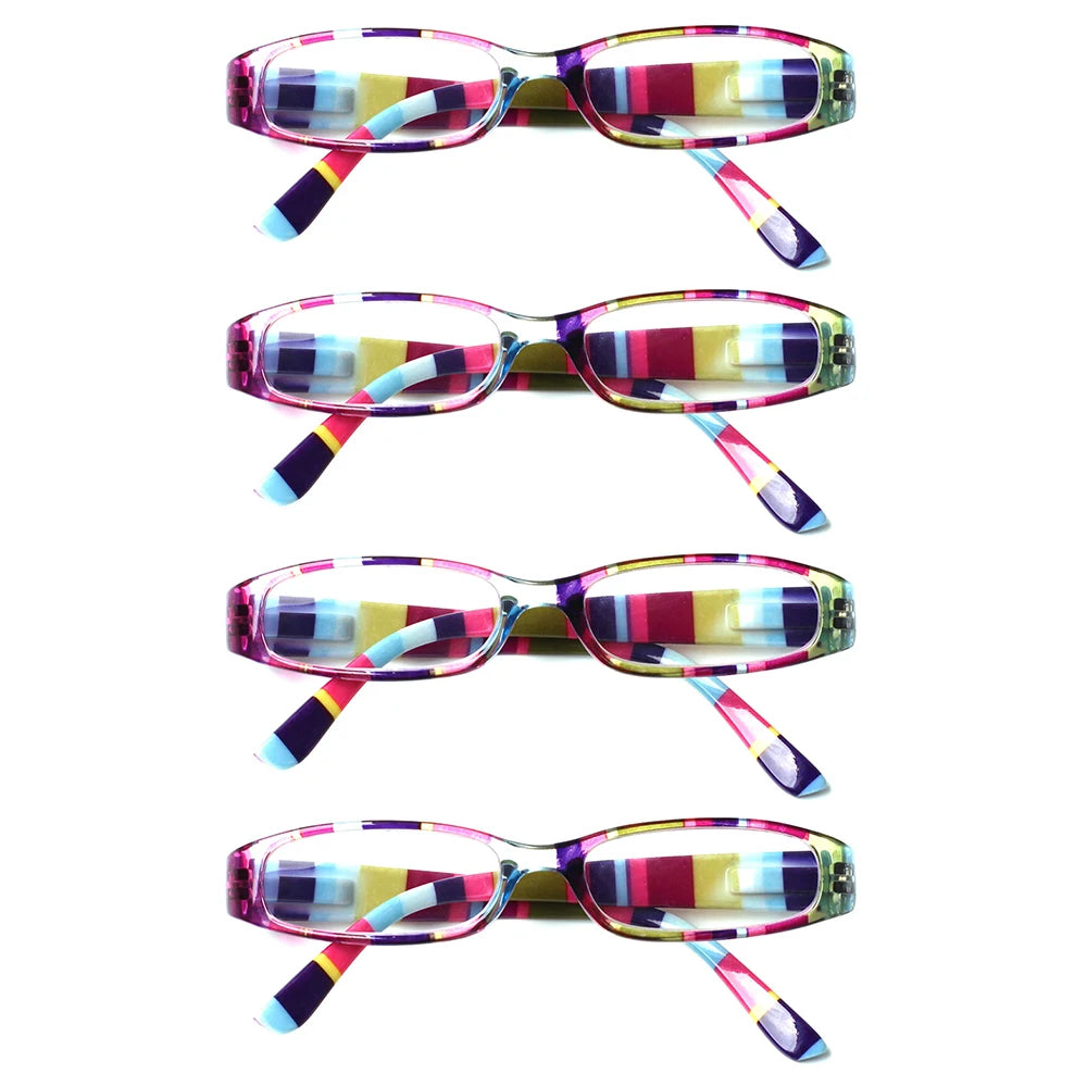 Blue Light Blocking Reading Glasses Spring Hinged Women with Striped Flower Frame Computer Goggle Reader Eyeglasses 0~+4.0