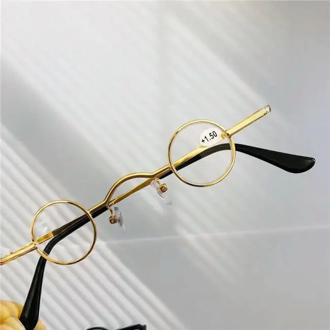 cubojue small round reading glasses +100 +150 +200 +250 +300 glass lens narrow nerd spectacles eyeglasses frames