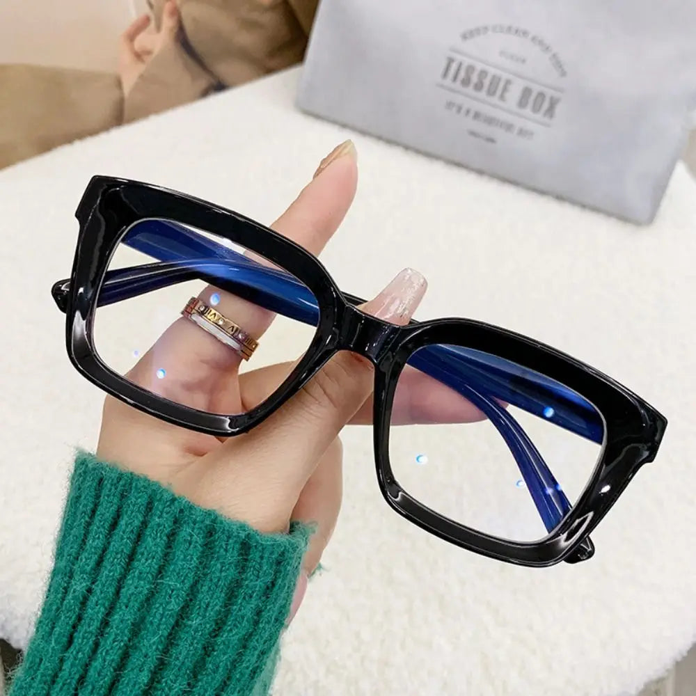 Oversized Square Glasses Women Large Frame Transparent Eyeglasses Anti Blue Light Glasses Over-the-counter Lenses and Glasses