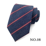 New 8cm Mens Tie Striped Patterned Man Necktie Neck Tie Jacquard Woven Ascot Cravat Neckwear For Gentleman Wedding  Party