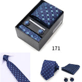 Men's Tie Gift Box With Neckties Handkerchiefs Cufflinks Tie Clips 6-Piece sets Group Business Wedding Festival Formal Ties