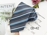 New Classic Blue Black Ties for Men Silk Mens Neckties for Wedding Party Business Adult Neck Tie Casual Solid Tie