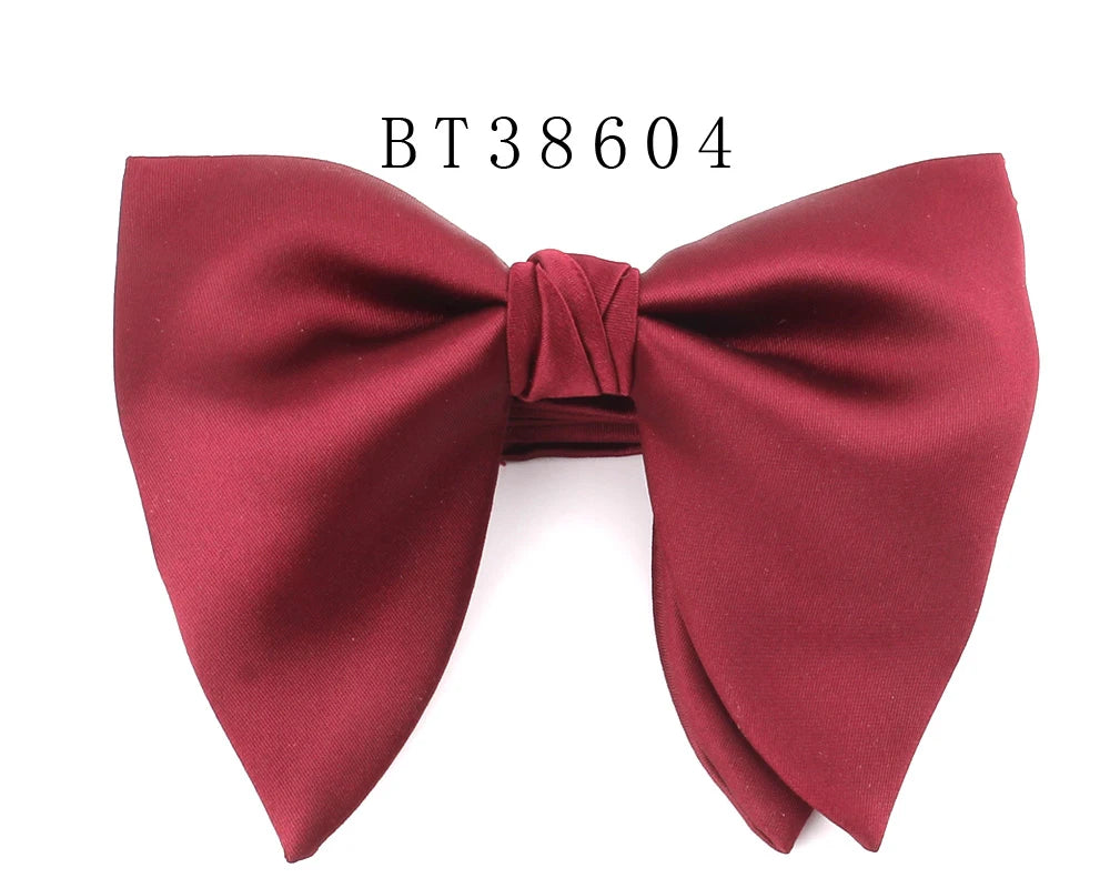 New Solid Bow Tie For Men New Wedding Bowtie Adjustable Oversize Bow tie For Wedding Groom Big Bow ties Butterfly Men's Gifts