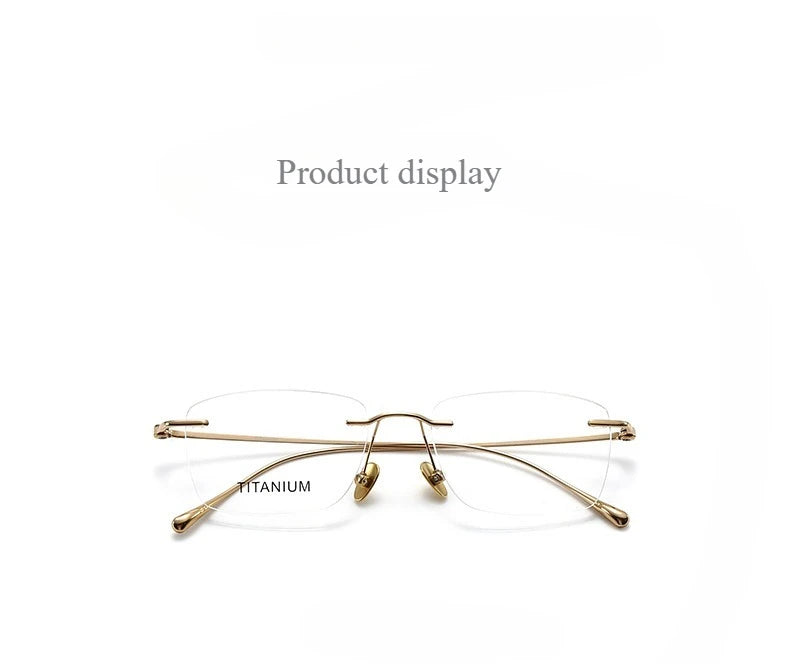 Fashionable and Simple Frameless Titanium Alloy Business Men's Glasses Personalized High-quality Women's Frames Suitable  Myopia