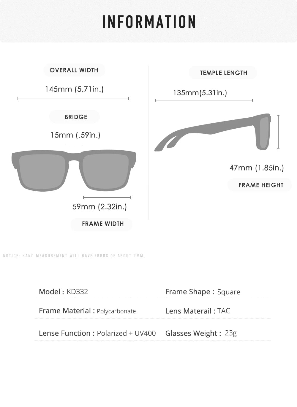 KDEAM Oversized Sunglasses Polarized Photochromic Lenses Night Vision Goggles Designed For Both Men And Women Large Glasses
