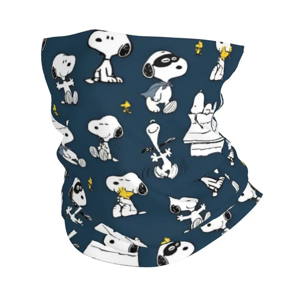 Snoopy & Woostock Manga Bandana Funny Balaclava Spring Running Travel UV Protection Bicycle Mask Breathable Face Cover Mask