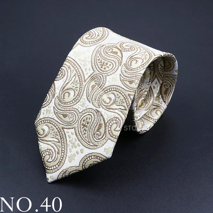 New Design Wedding Men Tie Grey Brown Green Paisley Flower Neckties Men Business Dropshipping Groom Collar Accessories Gift