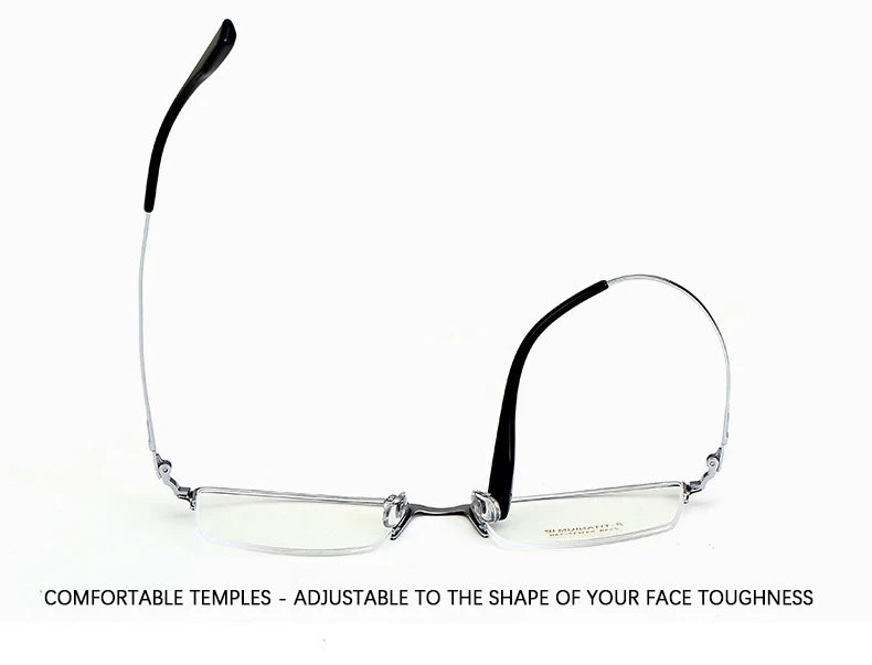 2023 New Titanium Half Frame Glasses Business Square Eyeglass Frames Myopia Hyperopia Prescription Eyeglasses Eyewear