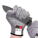 Grade 5 HPPE Anti-Cut Gloves Kitchen Gardening Anti-Cut Knitted Gloves Anti-Thorn Wear-Resistant Glass Building Cutting Gloves