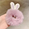 New Cute Khaki Elastic Rubber Band Hair Ties Plush Rabbit Ear Plush Hair Rope Girls Woman Scrunchies Headdress Hair Accessories