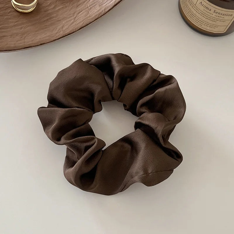 1pcs Women Silk Satin Scrunchies Korean Ladies Girls Korean Elastics Hair Band Ponytail Hold Hair Tie Satin Hair Accessories