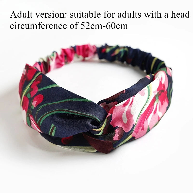 European and American silk elastic elastic cross headband, stylish, simple and versatile headband for parents and children