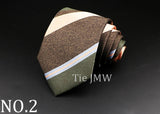 Leisure Men's Striped Tie 8cm Floral Paisley Brown Grey Necktie Business Daily Wear Cravat Wedding Party Collar Accessories Gift