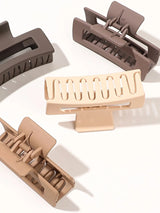 7 Pcs Big Hair Claw Clips 3.4" Non-slip Big Square Matte for Women Girls, Strong Hold Banana Clips for Thick Thin Hair