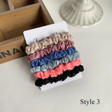 6PCS Colorful Satin Silk Hair tie Elastic Hair Bands hair elastics Women Simple Silky Satin Hair Scrunchies Set Hair Accessories
