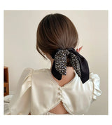 2024 New Korean Floral Bowknot Hair Ties for Women Girls Sweet Elastics Long Ribbon Ponytail Scarf Hair Tie Hair Accessories