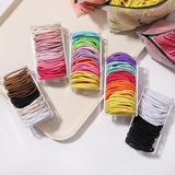 50PCS Macaron Rubber Band Hairband Headband High Elastic Durable Hair Ring Tied High Ponytail Women's Kids Hair Headwear