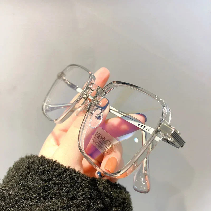 Anti Blue Light Blocking Glasses Oversized Square Reading Glasses for Women Men TR Frame High-definition Presbyopia Eyewear