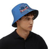 Unisex Kawaii Bucket Hats Funny Stitch Cartoon Accessories Bob Hat For Beach Headwear Lightweight