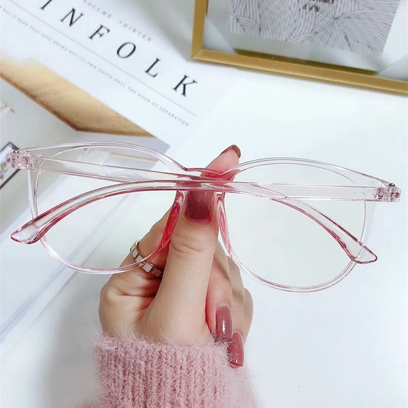 Transparent Anti-blue Light Glasses Oval Frame Computer Glasses Women Men Eyewear Blocking Glasses Optical Spectacle Eyeglases