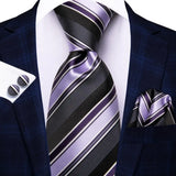 Ties for Men 2023 New Fashion Men's 8.5cm Groom Necktie Pocket Square Cufflinks Wedding Accessories Hi-Tie Designer Wholesale