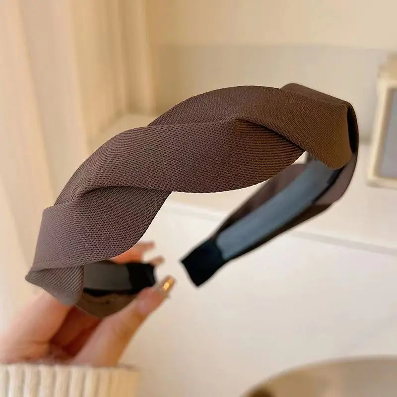 Fashion Vintage Elastic Hair Band Lattice Print Sponge Headband Womens Girl Wide Side Hairband Hair Hoop Female Hair Accessories