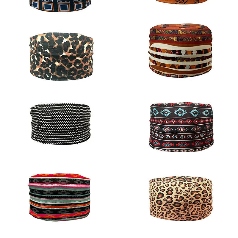 Boho Headbands For Women Fashion Wide Headscarf Bohemian Yoga  Workout Head Bands Hair Accessories Band
